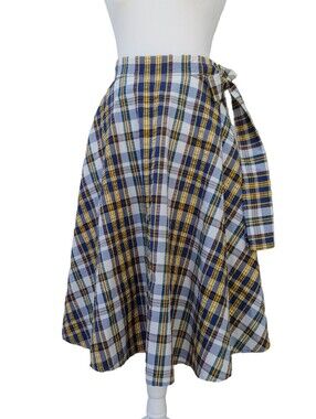 Uniqlo x JW Anderson Plaid Flare Skirt in Yellow and Navy Women's size Zero